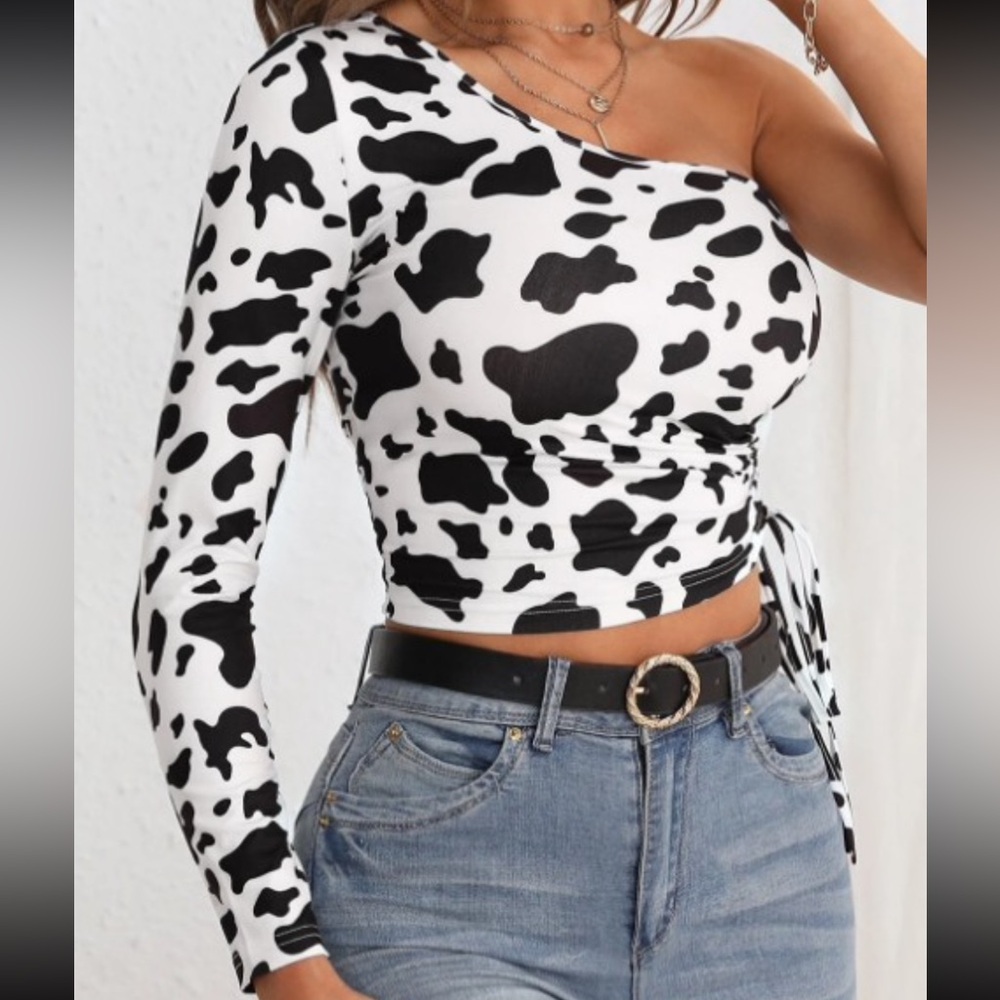 Cow print blouse